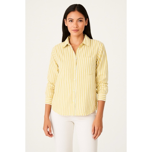 Banana Republic Tops - NWT Banana Republic Perfect Poplin - Yellow Stripe